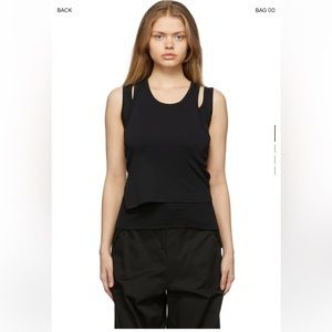 HELMUT LANG Black Base Ribbed Tank Top